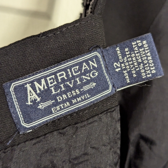 American living black dress sleeveless sheath sequin size 12 (see condition) - Picture 8 of 11